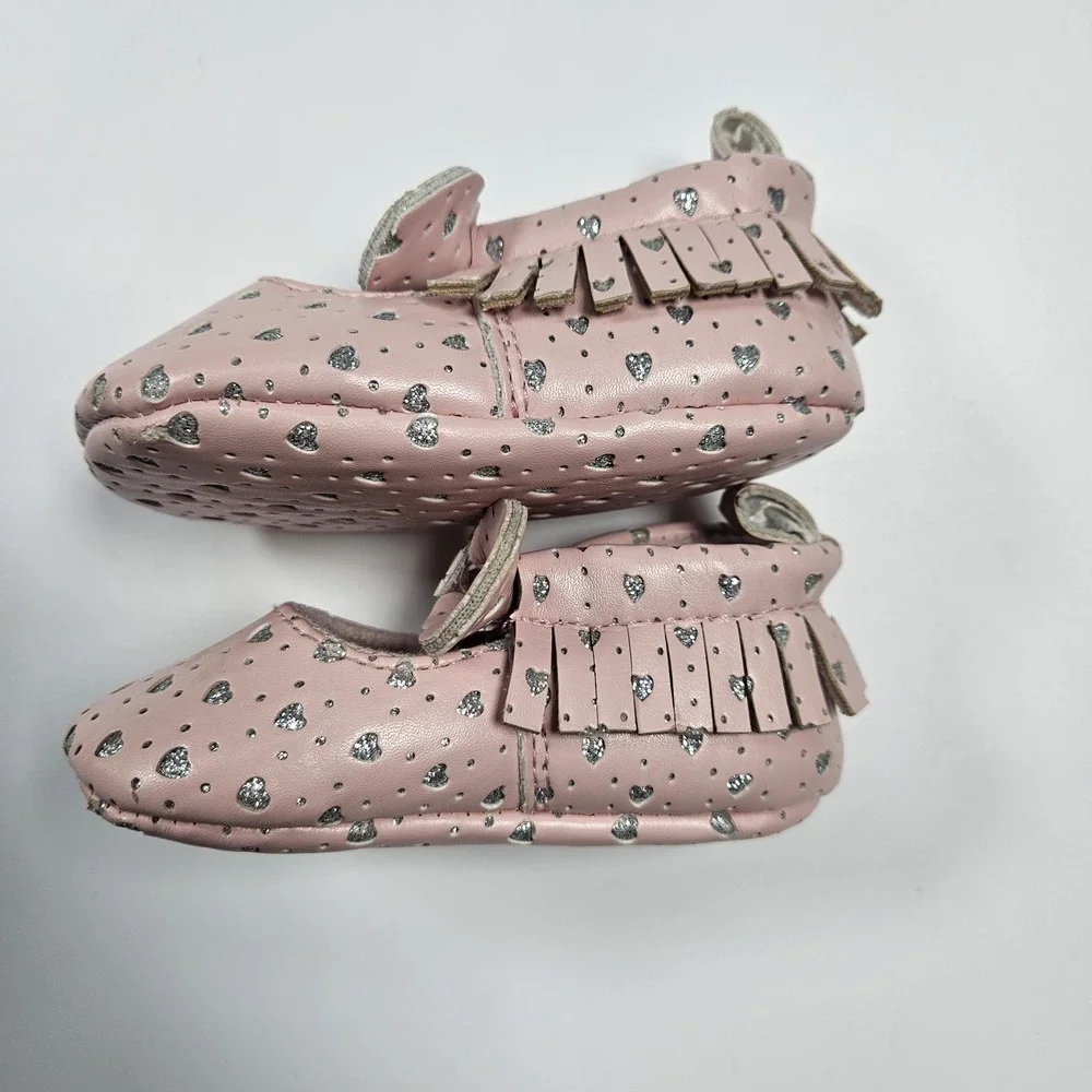 First‎ Steps Girls Sz 3 (3-6 Months) Baby Shoes Pink Moccasins